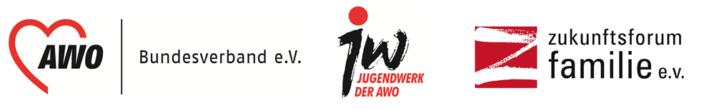 Logos von AWO Bundesverband, Bundesjugendwerk der AWO und Zukunftsforum Familie