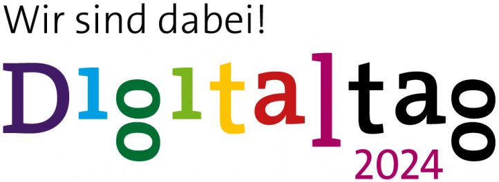 Logo des Digitaltags 2024 mit dem Satz: wie sind dabei.